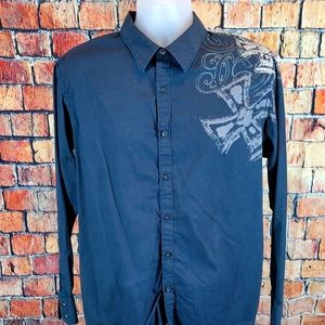 Apt.9 Graphic black button down.